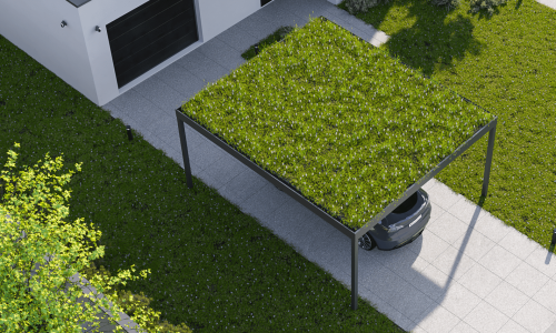 Gründach Carports VD AluSysteme Alu Carport Flachdach Dachbegrünung 4x5